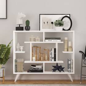 Fondea Bookcase 681506222398 White Modern Mid Century 29ftft H X 35ftft W And Contemp