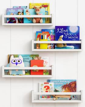 Fbws22-005 Forbena Floating Nursery Book Shelves For Wall Set Of 4 White Bookshelf