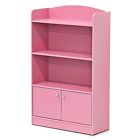 Fr16121pk Furinno Stylish Kidkanac Bookshelf With Storage Cabinet Pink 816718023145