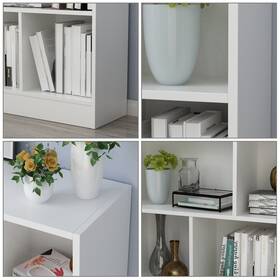 Fufu&gaga 732367583673 40.9ftft H X 55.1ftft W Geometric Bookcase Living Room Storage White Modern And Contem