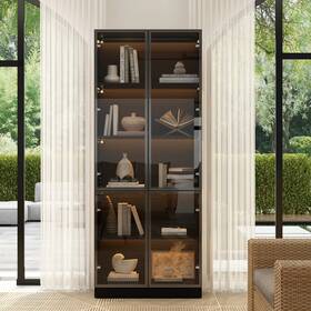 Fufu&gaga 755494893330 Tall Modular Display Storage Cabinet Bookcase With Light Home