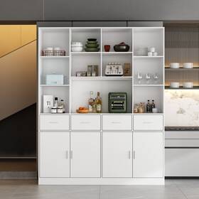 Fufu&gaga 763271163026 78.7 Inch Large Bookcase 4 Door Drawer With Display Storage