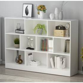 Kf210113-04-xin Fufu&gaga White 10-shelf Freestanding Standard Wood Bookcase With Cubes