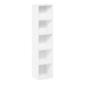 21048wh Furinno Pasir 5-tier Open Shelf Bookcase White