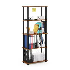 Furinno 810006771053 Turn-s-tube 5-tier Square Leg Multipurpose Display Light Cherry/black N/