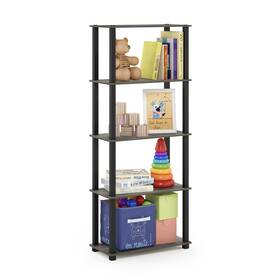 Furinno 810006771060 Turn-s-tube 5-tier Square Leg Multipurpose Display French Oak Grey/black