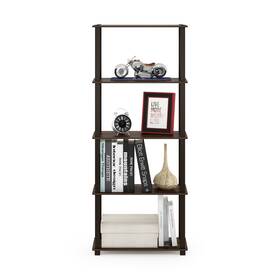 Furinno 810006771077 Turn-s-tube 5-tier Square Leg Multipurpose Display Walnut/brown N/a