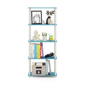 Furinno 810006771091 Turn-s-tube 5-tier Square Leg Multipurpose Display Light Blue/white N/a