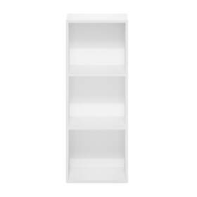 Furinno 810006777178 Pasir 3-tier No Tool Assembly Open Shelf Bookcase White Modern And Contemp