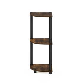Furinno 810006777895 Turn-n-tube 3-tier Corner Display Rack Multipurpose Amber Pine/black N/a