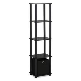 Furinno 816718020519 Black Mdf And Plastic 5-tier Decorative Display Transitional Trad