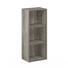 Furinno 816718029956 Luder 3-tier Open Shelf Bookcase French Oak Modern And Contemporary