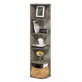 Furinno 840308806085 Pasir 5-tier Corner Open Shelf Bookcase