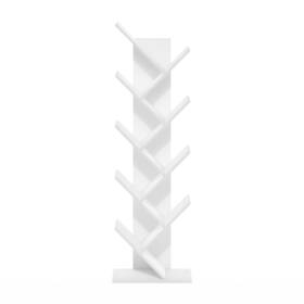 Furinno 840308808676 Tree Bookshelf 9-tier Floor Standing Bookcase White Modern And Contem