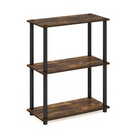 Furinno 840308812819 Turn-n-tube 3-tier Compact Multipurpose Shelf Amber Pine/black N/a