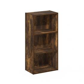 Furinno 840308813038 Luder 3-tier Open Shelf Bookcase Amber Pine Modern And Contemporary