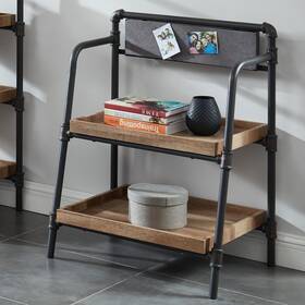 Furniture Of America 193578282234 Pham Industrial Brown Metal Display Bookshelf By Light Copper 2 Tiers