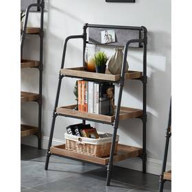 Furniture Of America 193578282241 Pham Industrial Brown Metal Display Bookshelf By Light Copper 3 Tiers