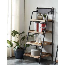 Furniture Of America 193578282258 Pham Industrial Brown Metal Display Bookshelf By Light Copper 4 Tiers