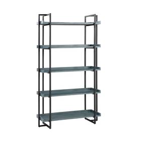 Furniture Of America 193578296262 Atos Industrial 5-tier Metal Open Back Bookshelf By Antique Blue Urban Industri