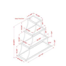Furniture Of America 193578353842 Gliny Contemporary Glass Shelves Open Back Bookcase By Sand Black 4-shelf