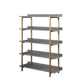 Furniture Of America 193578432455 Bizi Contemporary Metal 5-tier Display Shelf By Grey Transitional