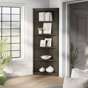 Furniture Of America 193578439355 Marbella Transitional 5-shelf Corner Bookcase By Antique Grey Transiti