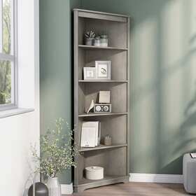 Furniture Of America 193578439362 Marbella Transitional 5-shelf Corner Bookcase By Antique White Transit