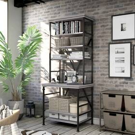 Furniture Of America 193578477449 Rendrick Farmhouse Adjustable Shelves Bookcase By Antique Grey Transit