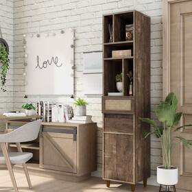 Furniture Of America 193578495870 Santee Mid-century Modern Storage Media Tower By Reclaimed Oak Rustic