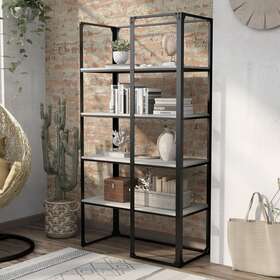 Furniture Of America 193578544981 Avila Urban Matte Black Metal 4-shelf Bookshelf By And Light