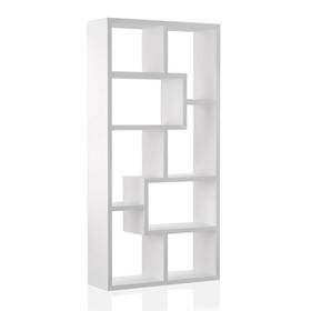 Furniture Of America 193578674008 Geometric Contemporary 8-shelf Display Bookcase By White Transitional