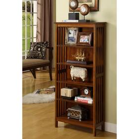 5-open Furniture Of America 847289096740 Till Contemporary Oak Solid Wood Shelf Media By Antique N/a