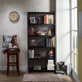 Furniture Of America 889435498466 Pend Farmhouse Grey 5-shelf Slatted Bookcase By Distressed Grey/bla
