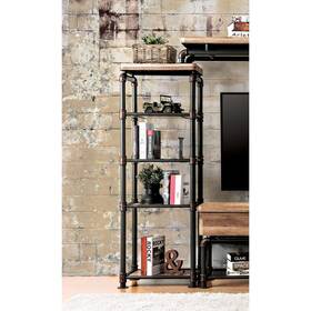 Furniture Of America 889435519895 Wini Industrial Black Metal 4-shelf Pier Shelf By Antique Indust