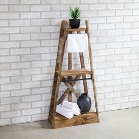 Furniture Pipeline 696952266306 Magnolia Tiered Tapered Shelf Brown Rustic