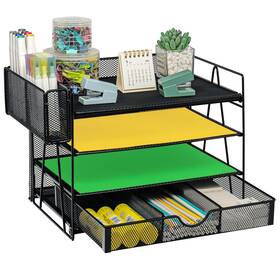 Galasala Organizer-pd/01 4-tier Desk Organizers With Drawers Paper Organizer Letter Tray Wit