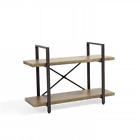 Gh092 Danya Two Level Rustic Shelving Unit Brown 812743022207