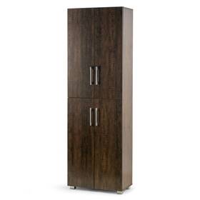 Glamour Home 720310589063 Anthea Dark Brown Four-door Shoe Cabinet Oak Modern And Contemporary