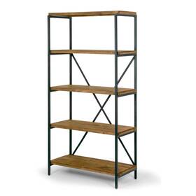 Glamour Home 731236400622 Ailis 67-inch Pine Wood 5-shelf Etagere Bookcase With Metal Brown Modern And Conte