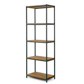Glamour Home 731236400929 Ailis 75 Inch Brown Pine Wood Shelf Etagere Bookcase Media Modern And Contempora