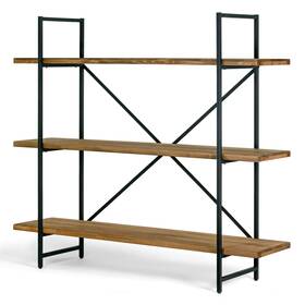 Glamour Home D Cor 731236400707 Ailis Brown Pine Wood/ Metal 56-inch Etagere Bookcase Walnut Industrial