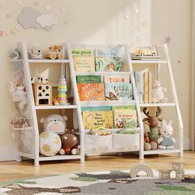 Gotiling B0dhrvpz7c Kids Bookshelf And Toy Storage Organizer Triangle Frame Extra Wide