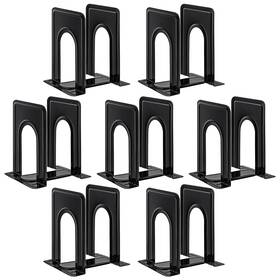 Happyhapi 661757488901 Book Ends Non-skid Metal Bookend Supports For Black 7 Pair