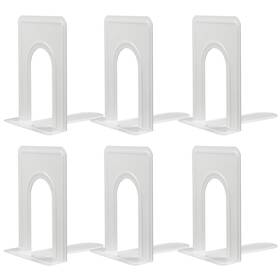 Happyhapi 781827533369 Book Ends Non-skid Metal Bookend For Shelves White 3 Pair