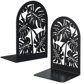 Happyhapi Arc Boho Bookends X1 Decorative Bookends Metal Book Ends For Shelves Arc-shaped Black