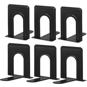 Bookends-3 Happyhapi Book Ends Metal Bookends For Shelves Size 7 - 3 Pair Black