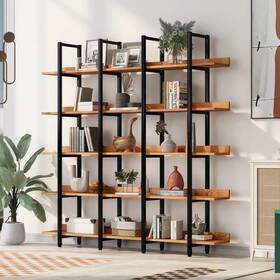 Fsx014aab Harper & Bright Designs Industrial Style Bookcase 70.9 Inch W With Adjustable Foot Pads