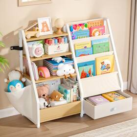 B0dfgrgc7l Havlotii Kids Bookshelf And Toy Storage - Toddler Wood Book Organizer Shelf