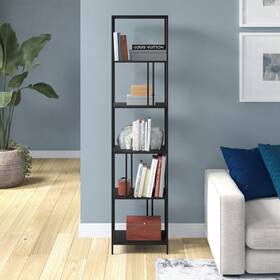 Heath & Cliff 810062531714 Cortland 18 Inch Wide Bookcase Blackened Bronze